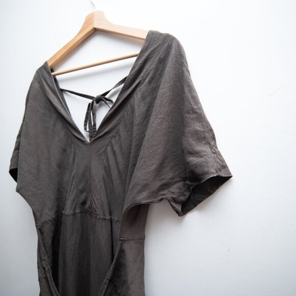 Free People Linen Blend Front Tie Jumpsuit  "Shining Sun" - Picture 5 of 7